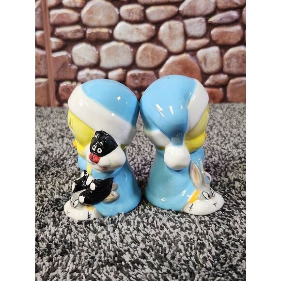 TWEETY BIRD NIGHTY-NIGHT SALT & PEPPER SHAKERS, Looney Tunes, Warner Bros - Picture 4 of 7